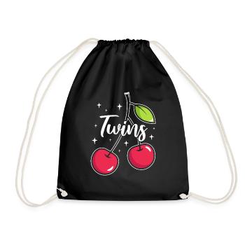 Sour cherries twin siblings design - Sac de sport léger - noir - Devant