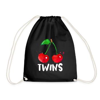 Sour cherries twin siblings design - Sac de sport léger - noir - Devant