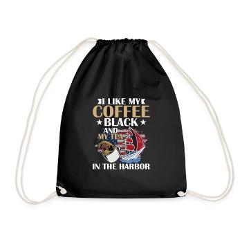 I Like My Coffee Black History Teacher Education - Drawstring Bag - black - Front