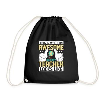 Awesome History Teacher Looks Like Professor Educa - Drawstring Bag - black - Front