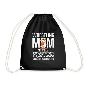 Wrestling Mom Style 01 - Drawstring Bag - black - Front