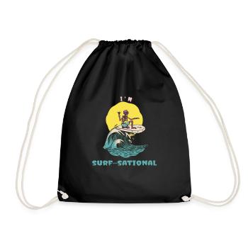 I'm Surf-Sational Funny Retro Surfer - Turnbeutel - Schwarz - Vorne