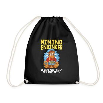 Ingenieur Edelsteine Bergbauingenieur - Turnbeutel - Schwarz - Vorne