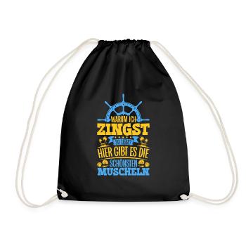 Schöne Muscheln - Warum ich Zingst so liebe - Turnbeutel - Schwarz - Vorne