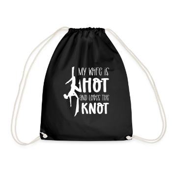 My wife is hot - Drawstring Bag - black - Front