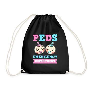 PEDS emergency room. Newborn NICU - Drawstring Bag - black - Front
