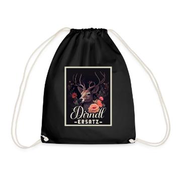 Dirndl Ersatz Dirndl Trachten Kostüm Dirndl Ersatz - Turnbeutel - Schwarz - Vorne