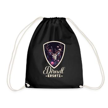 Dirndl Ersatz Dirndl Trachten Kostüm Dirndl Ersatz - Turnbeutel - Schwarz - Vorne