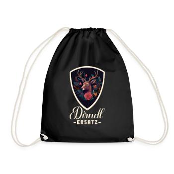 Dirndl Ersatz Dirndl Trachten Kostüm Dirndl Ersatz - Turnbeutel - Schwarz - Vorne