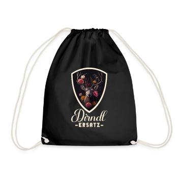 Dirndl Ersatz Dirndl Trachten Kostüm Dirndl Ersatz - Turnbeutel - Schwarz - Vorne