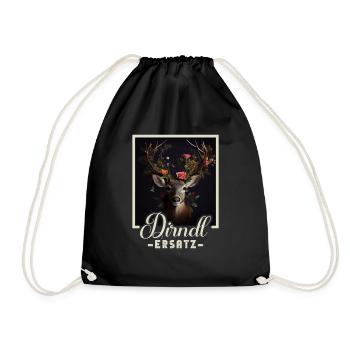 Dirndl Ersatz Dirndl Trachten Kostüm Dirndl Ersatz - Turnbeutel - Schwarz - Vorne