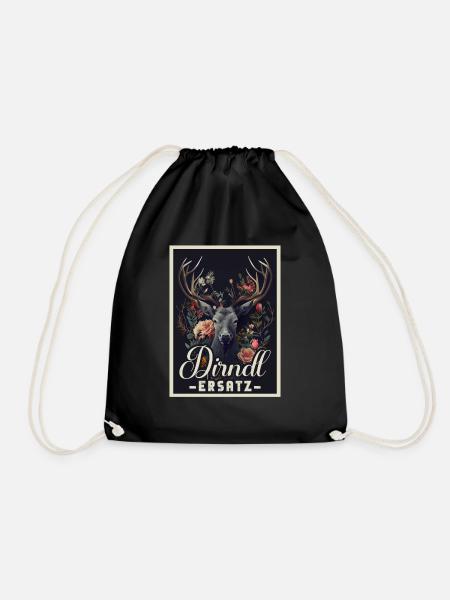 Dirndl Ersatz Dirndl Trachten Kostüm Dirndl Ersatz - Turnbeutel - Schwarz