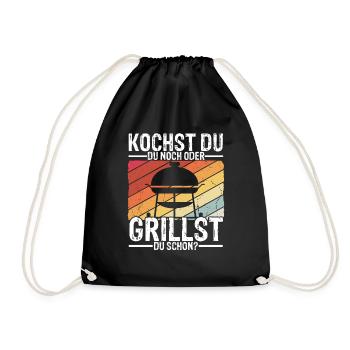 Grillen Besser Als Kochen Fleisch Liebe Grill Lieb - Turnbeutel - Schwarz - Vorne