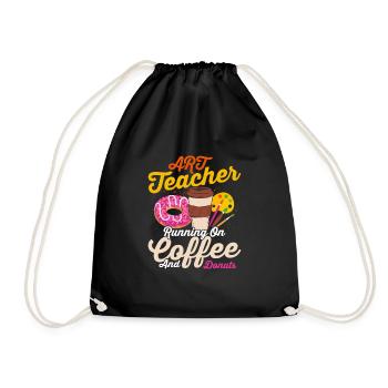 Un professeur d’art en cours d’exécution sur l’éducation au café et aux beignets - Sac de sport léger - noir - Devant
