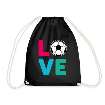 Love Fußball lustiges funny Design Tshirt - Turnbeutel - Schwarz - Vorne
