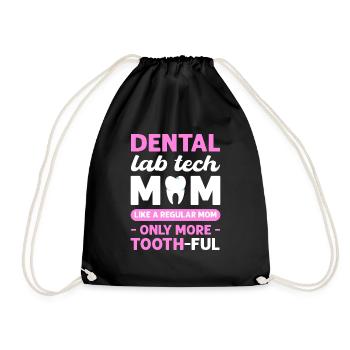 Dental nut. Like a normal mother, - Drawstring Bag - black - Front