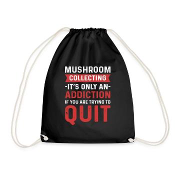 Morel Hunter Mycology Foraging Mushroom Collecting - Drawstring Bag - black - Front
