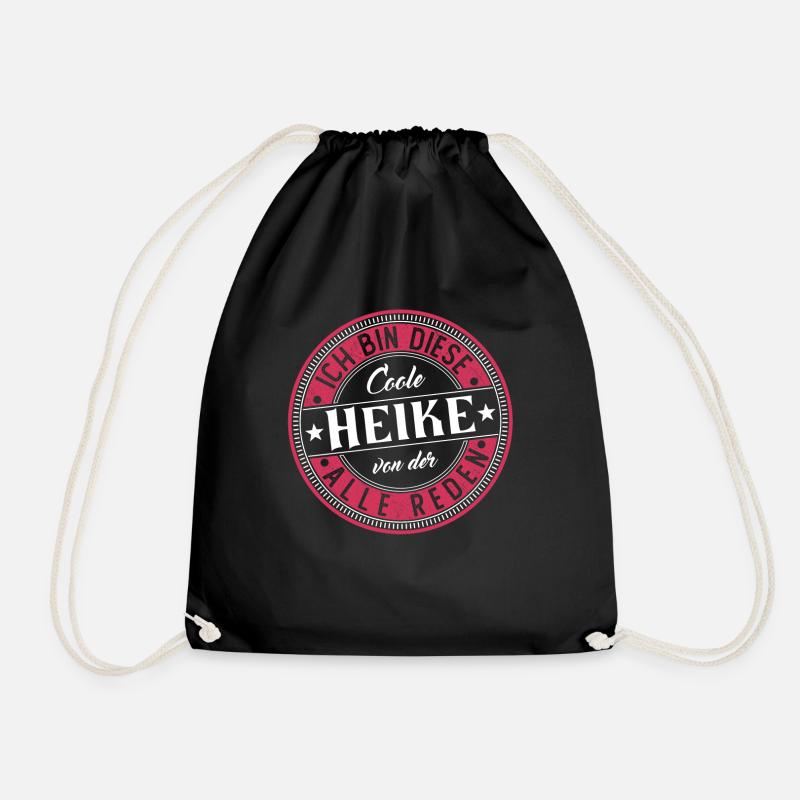 Heike Geschenkidee Geschenk Geburtstag - Turnbeutel - Schwarz