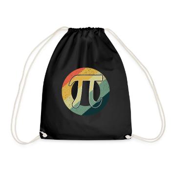 Vintage March Math Holiday Mathematics Funny Pi - Drawstring Bag - black - Front
