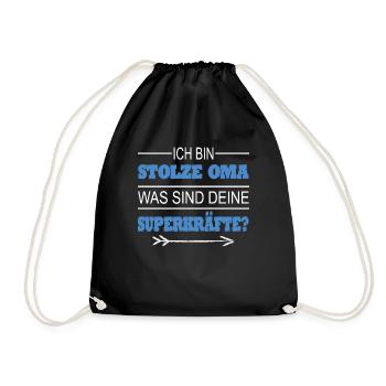Oma Großeltern Geschenkidee Spruch - Turnbeutel - Schwarz - Vorne