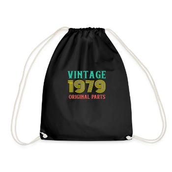 Geburtsjahr Jahrgang 1979 Originalteile Geburtstag - Turnbeutel - Schwarz - Vorne
