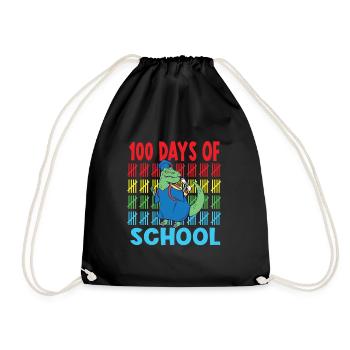 100 jours d’école dinosaure Saur T Rex - Sac de sport léger - noir - Devant