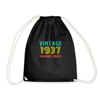 Année de naissance Millésime 1937 Pièces d’origine Anniversaire - Sac de sport léger - noir - Devant
