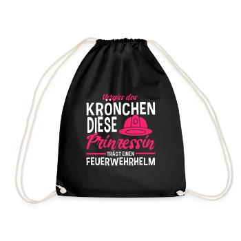 Vergiss Das Krönchen Diese Prinzessin - Turnbeutel - Schwarz - Vorne