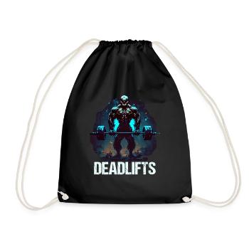 Deadlifts Gym Fitness Fun Workout - Drawstring Bag - black - Front