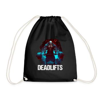 Deadlifts Gym Fitness Fun Workout - Drawstring Bag - black - Front