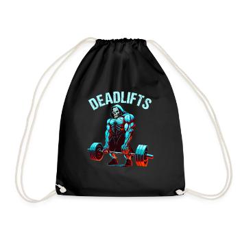 Deadlifts Gym Fitness Fun Workout - Drawstring Bag - black - Front