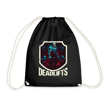 Deadlifts Gym Fitness Fun Workout - Drawstring Bag - black - Front