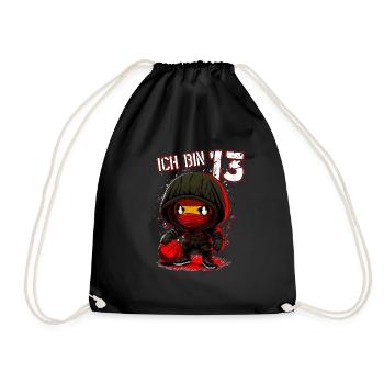 Anniversaire des enfants 13 ans - Basketball et Ninjas - Sac de sport léger - noir - Devant