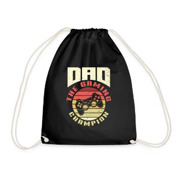 Dad The Gaming Champion Fathers Day Gamer - Turnbeutel - Schwarz - Vorne