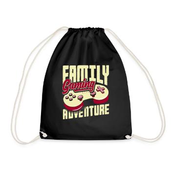 Family Gaming Adventure Fathers Day Gamer - Drawstring Bag - black - Front