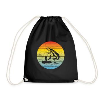 Fishing Fishing Fishing Fishing Fish hooks - Drawstring Bag - black - Front