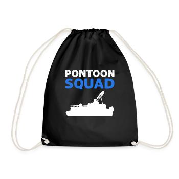 Pontoon Squad for pontoon boating. - Drawstring Bag - black - Front