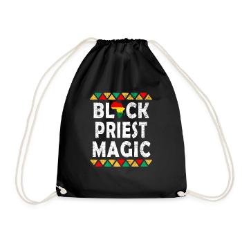 Black Priest Magic Melanin Pride Black History - Turnbeutel - Schwarz - Vorne
