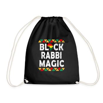 Black Rabbi Magic Melanin Pride Black History - Turnbeutel - Schwarz - Vorne