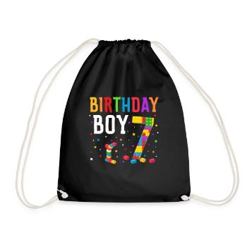 Blocs de construction enfant anniversaire 7 ans - Sac de sport léger - noir - Devant
