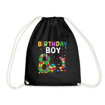Birthday child building blocks 14 years old - Drawstring Bag - black - Front
