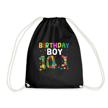Blocs de construction enfant anniversaire 10 ans - Sac de sport léger - noir - Devant