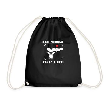 Gardener Accessories Garden Motif - Drawstring Bag - black - Front