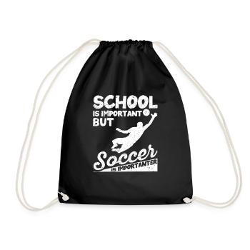 School is important, but football is still important - Drawstring Bag - black - Front
