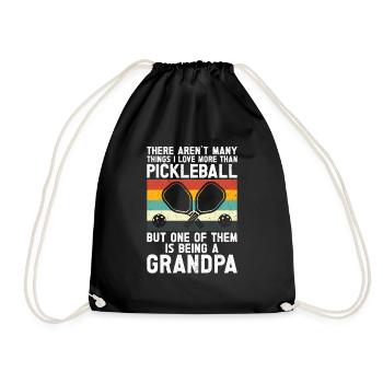 Grandpa Pickleball Paddle - Drawstring Bag - black - Front