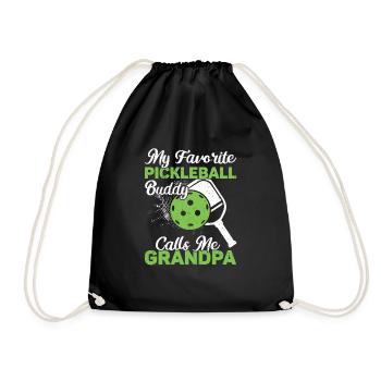 Grandpa Pickleball Paddle - Drawstring Bag - black - Front