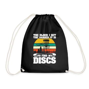 Golf Disc Frisbee - Drawstring Bag - black - Front