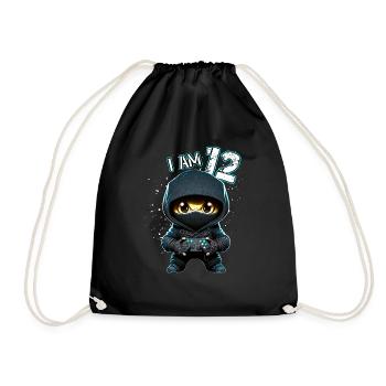 Anniversaire des enfants 12 ans - jeux vidéo et - Sac de sport léger - noir - Devant