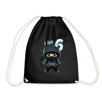 Anniversaire des enfants 6 ans - jeux vidéo et joueurs - Sac de sport léger - noir - Devant