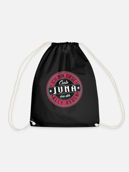 Juna Geschenkidee Geschenk Geburtstag - Turnbeutel - Schwarz